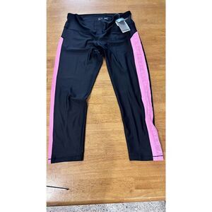 Under Armour Women's Heat Gear Compression Crop Leggings Black Pink  Size XL NWT